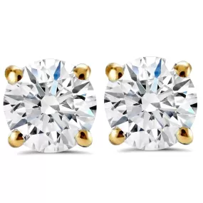 1 Carat (ctw) Diamond Studs in 14k White or Yellow Gold Lab Grown