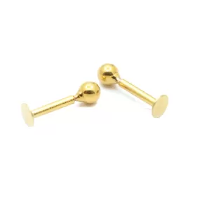 22k Yellow Gold Dainty Stud Earring, Handmade Gold earrings,