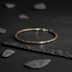 2mm Bracelet with Bronzite stones and titanium element