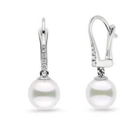 Allure Collection Akoya 8.5-9.0 mm Pearl & Diamond Dangle Earrings