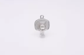 Basketball Hoop Wholesale Charm, 925 Sterling Silver, 603