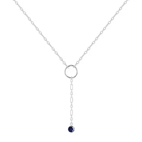 Blue Sapphire Drop Necklace