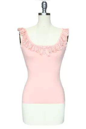 D'Amour Madam Ruffle Singlet (Dusty Pink)