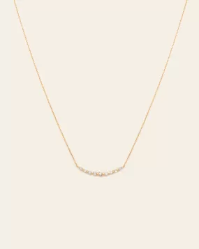 Diamond Arc Necklace - 18k Solid Gold