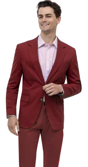 EJ Samuel Burgundy Solid Chino Blazer CHJ01