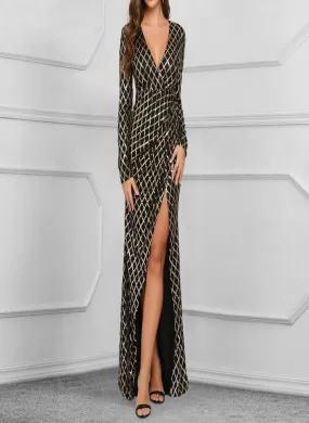 Felicia Long Sleeves Sequins Evening Dress