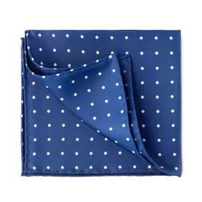 Fox Bright Blue English Polka Dot Silk Pocket Square