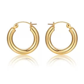 Glossy Hoops Earrings Gold Vermeil Sterling Silver