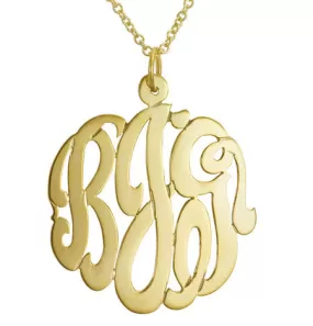 Gold Cutout Monogram Necklace