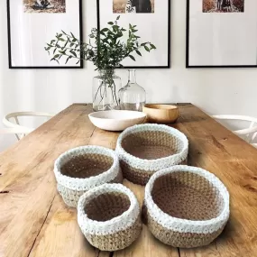 Handmade Jute Organizer Baskets  - Set of 4