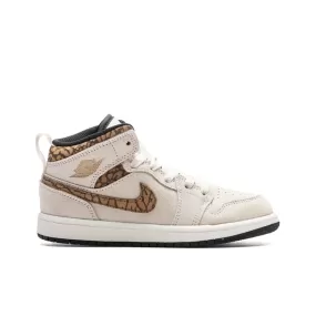 Jordan 1 Mid SE (PS) - Light Orewood Brown/Metallic Gold/White