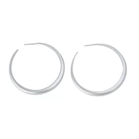 Luna Creciente Medium Hoops - Silver