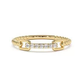 Micro Pavé Diamonds Rope Stacking Ring