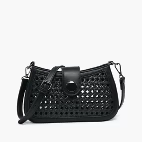 Miller Rattan Crossbody in Black