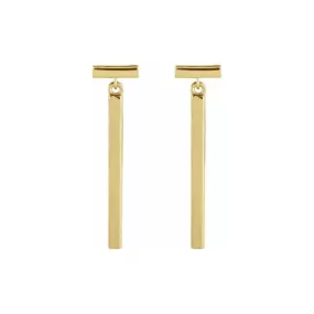 Momentum Bar Earrings in Solid Recycled Gold