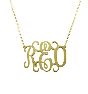 Oval Vine Script Monogram Necklace