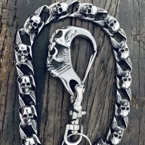 Road Warrior Skull Wallet Chain - Links made of Skulls - RWWC02