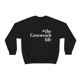 #thegreenwichlife Unisex Heavy Blend™ Crewneck Sweatshirt (white print)