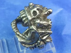 Until Death, Inc. "Bali Crusty Demon Face" Ring Heavy .925 Sterling Silver-UDINC0042